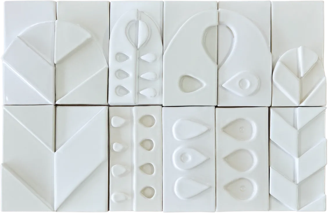 <h3>Painel Coleção Arcadia OM x VL Branco</h3><small>Collections et Carreaux, Arcádia OM x VL</small>