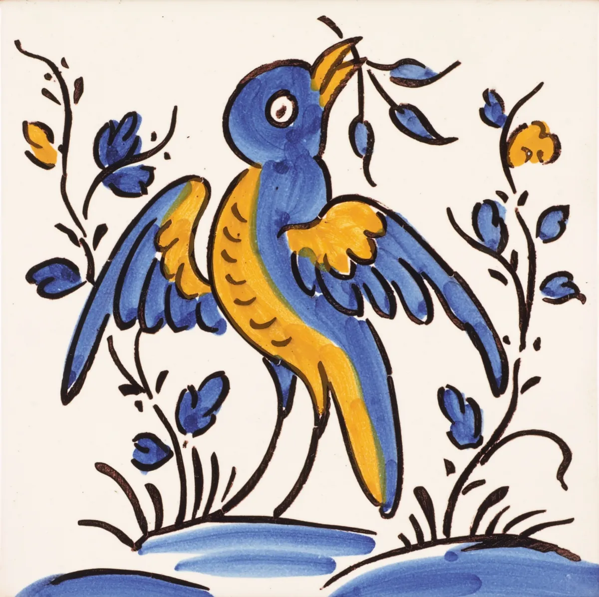 <h3>APL 141BM 11 Azul, Branco e Amarelo 14X14</h3><small>Colections and Tiles, Azulejo Tradicional</small>