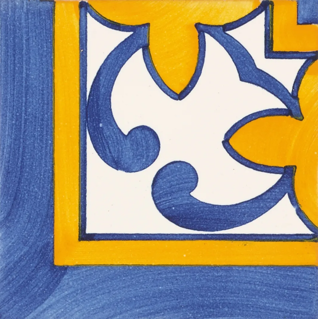 <h3>FCL 346 Azul, Branco e Amarelo 7X7</h3><small>Coleções & Azulejos, Azulejo Tradicional</small>