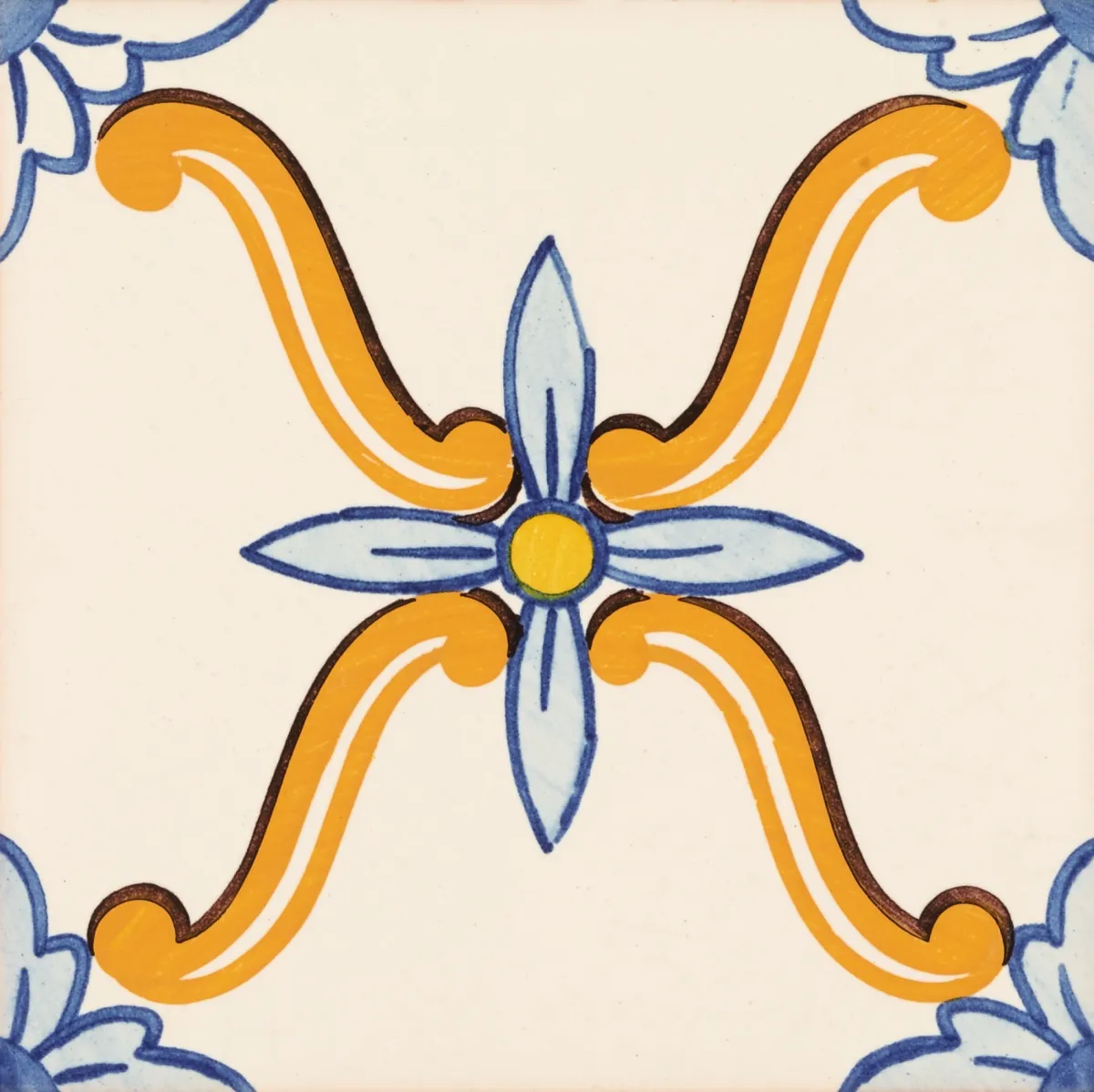 <h3>APL 190 Azul, Branco e Amarelo 14X14</h3><small>Colections and Tiles, Azulejo Tradicional</small>