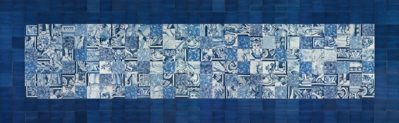 CARGALEIRO Azul e Branco 140X448